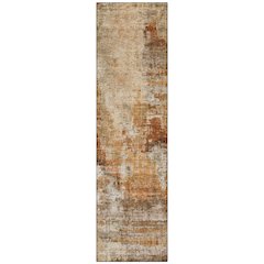 Machine Washable Indoor/Outdoor Chantille ACN2300 Orange 2'3" x 7'6" Runner Rug
