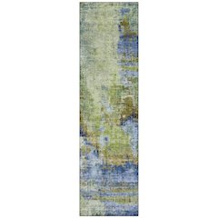 Machine Washable Indoor/Outdoor Chantille ACN2300 Green 2'3" x 7'6" Runner Rug