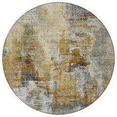 Machine Washable Indoor/Outdoor Chantille ACN2300 Brown 8' x 8' Round Rug