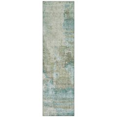 Machine Washable Indoor/Outdoor Chantille ACN2300 Green 2'3" x 7'6" Runner Rug