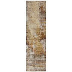 Machine Washable Indoor/Outdoor Chantille ACN2300 Gold 2'3" x 7'6" Runner Rug