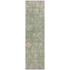 Machine Washable Indoor/Outdoor Chantille ACN2302 Green 2'3" x 7'6" Runner Rug