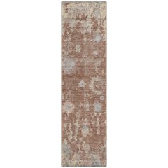 Machine Washable Indoor/Outdoor Chantille ACN2302 Orange 2'3" x 7'6" Runner Rug