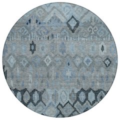Machine Washable Indoor/Outdoor Chantille ACN2303 Gray 8' x 8' Round Rug