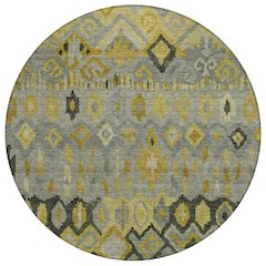 Machine Washable Indoor/Outdoor Chantille ACN2303 Gray 8' x 8' Round Rug
