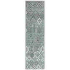 Machine Washable Indoor/Outdoor Chantille ACN2304 Green 2'3" x 7'6" Runner Rug