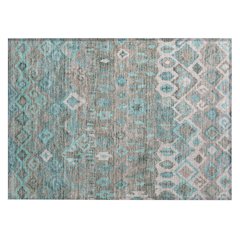 Machine Washable Indoor/Outdoor Chantille ACN2304 Teal 1'8" x 2'6" Rug