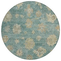 Machine Washable Indoor/Outdoor Chantille ACN2305 Green 8' x 8' Round Rug