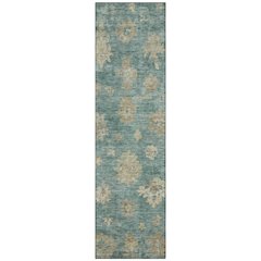 Machine Washable Indoor/Outdoor Chantille ACN2305 Green 2'3" x 7'6" Runner Rug