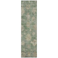 Machine Washable Indoor/Outdoor Chantille ACN2305 Green 2'3" x 7'6" Runner Rug