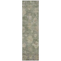 Machine Washable Indoor/Outdoor Chantille ACN2305 Green 2'3" x 7'6" Runner Rug