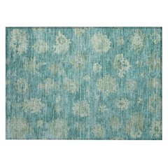 Machine Washable Indoor/Outdoor Chantille ACN2305 Teal 1'8" x 2'6" Rug