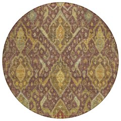 Machine Washable Indoor/Outdoor Chantille ACN2306 Red 8' x 8' Round Rug
