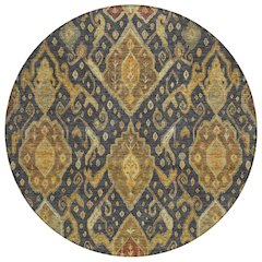 Machine Washable Indoor/Outdoor Chantille ACN2306 Gray 8' x 8' Round Rug