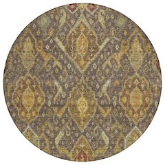 Machine Washable Indoor/Outdoor Chantille ACN2306 Brown 8' x 8' Round Rug