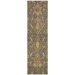 Machine Washable Indoor/Outdoor Chantille ACN2306 Brown 2'3" x 7'6" Runner Rug