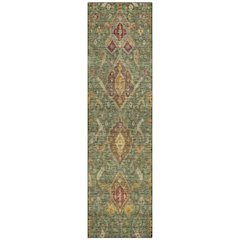 Machine Washable Indoor/Outdoor Chantille ACN2306 Green 2'3" x 7'6" Runner Rug