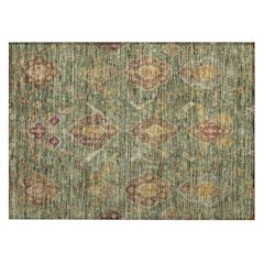 Machine Washable Indoor/Outdoor Chantille ACN2306 Green 1'8" x 2'6" Rug