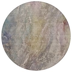 Machine Washable Indoor/Outdoor Chantille ACN2307 Brown 8' x 8' Round Rug