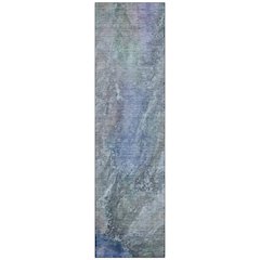 Machine Washable Indoor/Outdoor Chantille ACN2307 Blue 2'3" x 7'6" Runner Rug