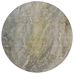 Machine Washable Indoor/Outdoor Chantille ACN2307 Gray 8' x 8' Round Rug