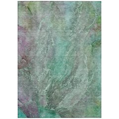 Machine Washable Indoor/Outdoor Chantille ACN2307 Teal 2'6" x 3'10" Rug