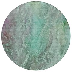 Machine Washable Indoor/Outdoor Chantille ACN2307 Teal 8' x 8' Round Rug