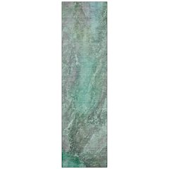 Machine Washable Indoor/Outdoor Chantille ACN2307 Teal 2'3" x 7'6" Runner Rug