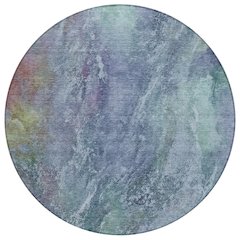 Machine Washable Indoor/Outdoor Chantille ACN2308 Blue 8' x 8' Round Rug