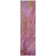 Machine Washable Indoor/Outdoor Chantille ACN2308 Pink 2'3" x 7'6" Runner Rug