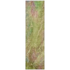 Machine Washable Indoor/Outdoor Chantille ACN2308 Green 2'3" x 7'6" Runner Rug