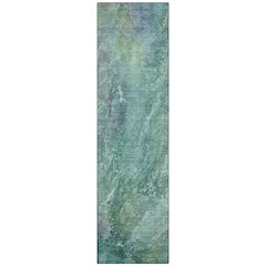 Machine Washable Indoor/Outdoor Chantille ACN2308 Teal 2'3" x 7'6" Runner Rug