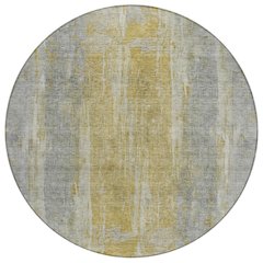 Machine Washable Indoor/Outdoor Chantille ACN2309 Gray 8' x 8' Round Rug