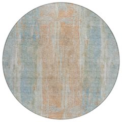 Machine Washable Indoor/Outdoor Chantille ACN2309 Blue 8' x 8' Round Rug