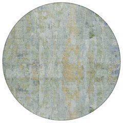 Machine Washable Indoor/Outdoor Chantille ACN2310 Green 8' x 8' Round Rug