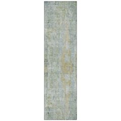 Machine Washable Indoor/Outdoor Chantille ACN2310 Green 2'3" x 7'6" Runner Rug