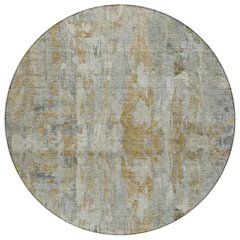 Machine Washable Indoor/Outdoor Chantille ACN2310 Gray 8' x 8' Round Rug