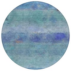 Machine Washable Indoor/Outdoor Chantille ACN2311 Blue 8' x 8' Round Rug