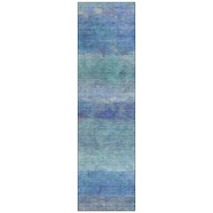 Machine Washable Indoor/Outdoor Chantille ACN2311 Blue 2'3" x 7'6" Runner Rug