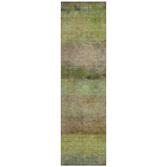 Machine Washable Indoor/Outdoor Chantille ACN2311 Green 2'3" x 7'6" Runner Rug