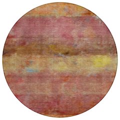 Machine Washable Indoor/Outdoor Chantille ACN2311 Orange 8' x 8' Round Rug