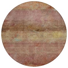 Machine Washable Indoor/Outdoor Chantille ACN2311 Orange 8' x 8' Round Rug