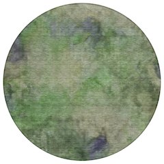 Machine Washable Indoor/Outdoor Chantille ACN2312 Green 8' x 8' Round Rug