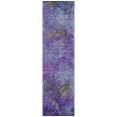 Machine Washable Indoor/Outdoor Chantille ACN2312 Purple 2'3" x 7'6" Runner Rug