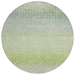 Machine Washable Indoor/Outdoor Chantille ACN2313 Green 8' x 8' Round Rug