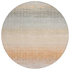 Machine Washable Indoor/Outdoor Chantille ACN2313 Orange 8' x 8' Round Rug