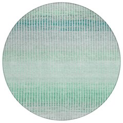 Machine Washable Indoor/Outdoor Chantille ACN2313 Teal 8' x 8' Round Rug