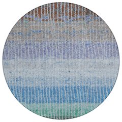 Machine Washable Indoor/Outdoor Chantille ACN2314 Blue 8' x 8' Round Rug