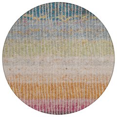 Machine Washable Indoor/Outdoor Chantille ACN2314 Brown 8' x 8' Round Rug