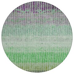 Machine Washable Indoor/Outdoor Chantille ACN2314 Green 8' x 8' Round Rug
